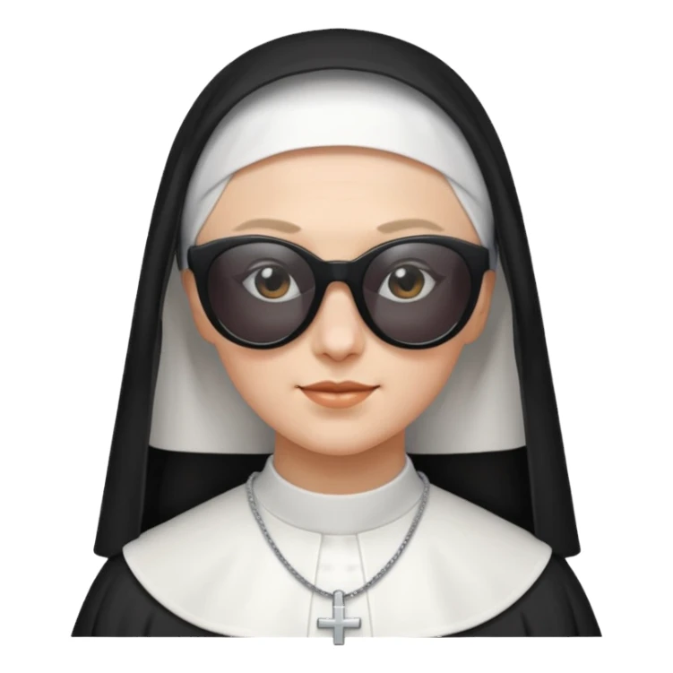 nun with sunglasses sticker