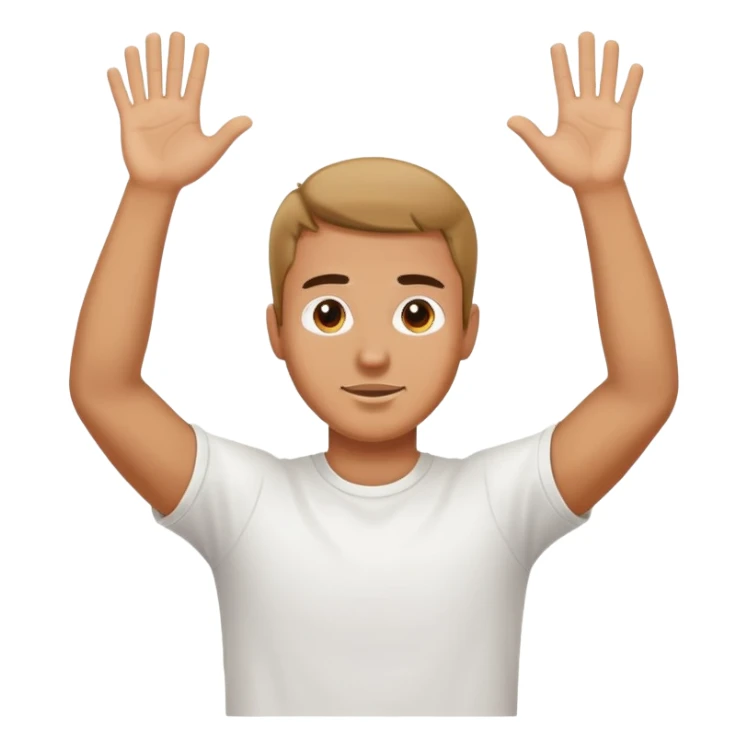 Guy raising both hands  sticker