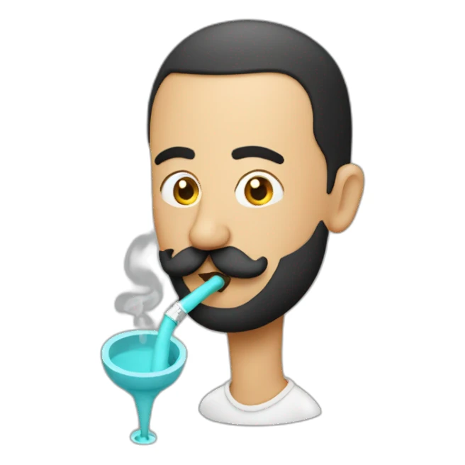 Turkish Rounded emoji smoking hookah sticker