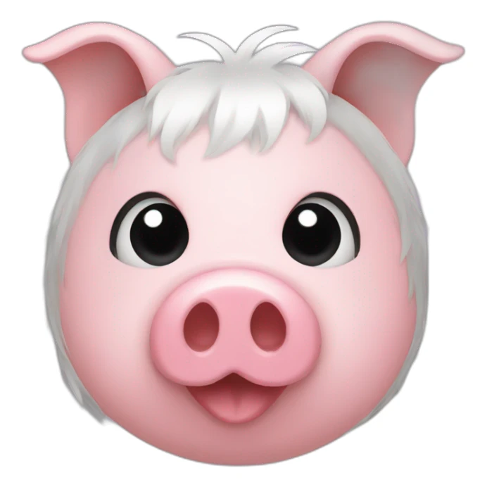 Pig nose with black wig sticker