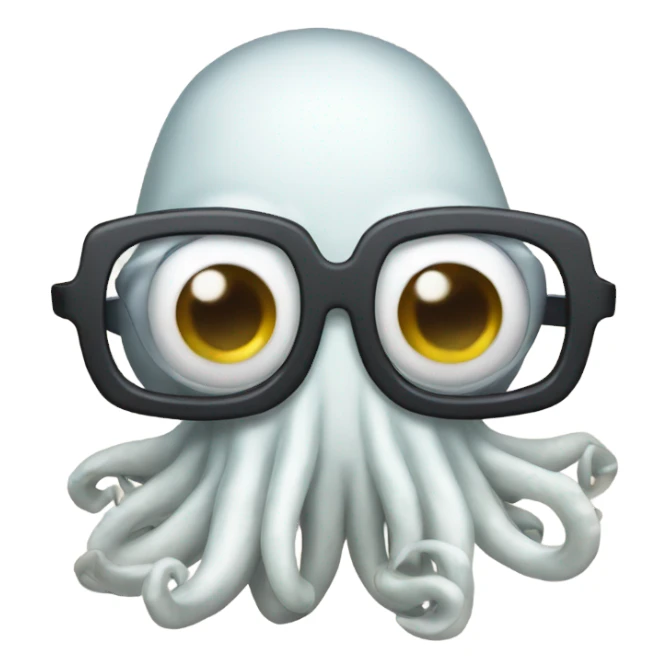 Squid with glasses sticker