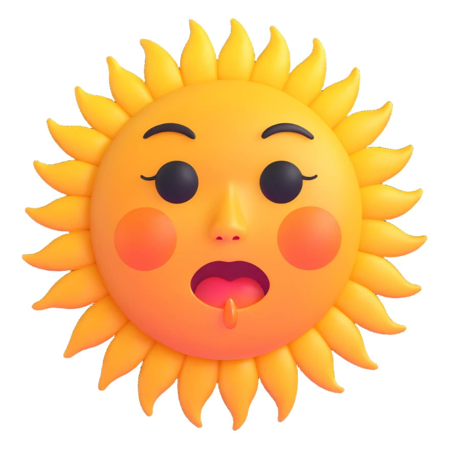 crying sun with visible tears sticker