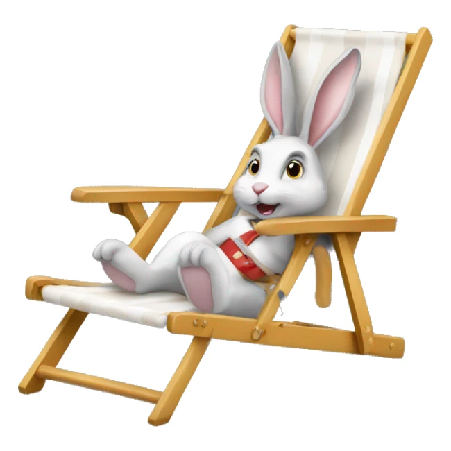 rabbit sitting deckchair sticker
