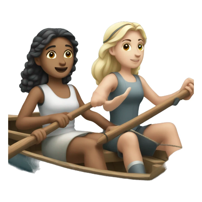 Rowing boat with princess  sticker