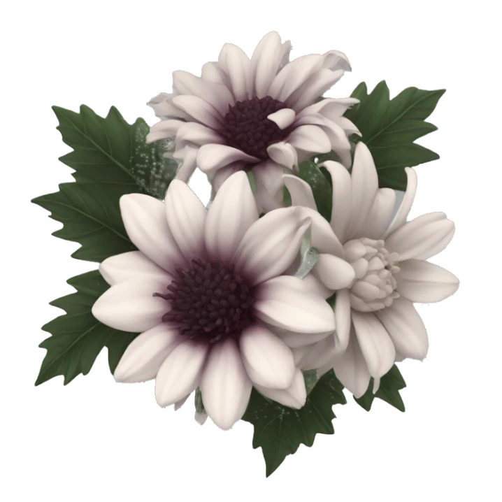 Black dahlia bouquet sticker