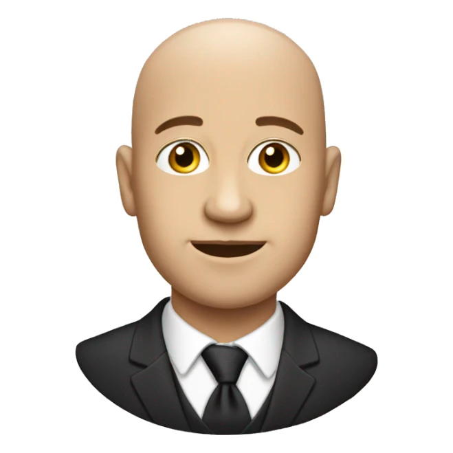 bald man in formal suit sticker
