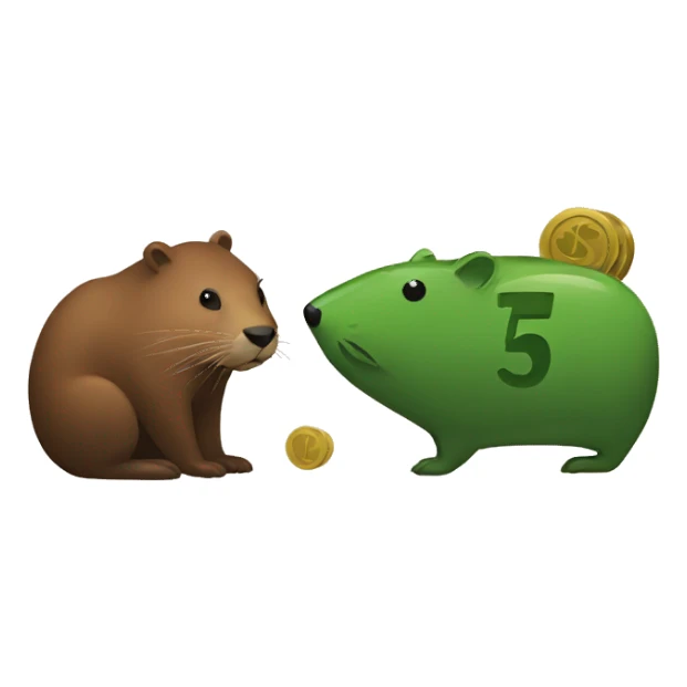 money and beaver sticker