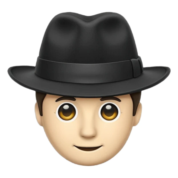 fedora, isolated, transparent background, black sticker