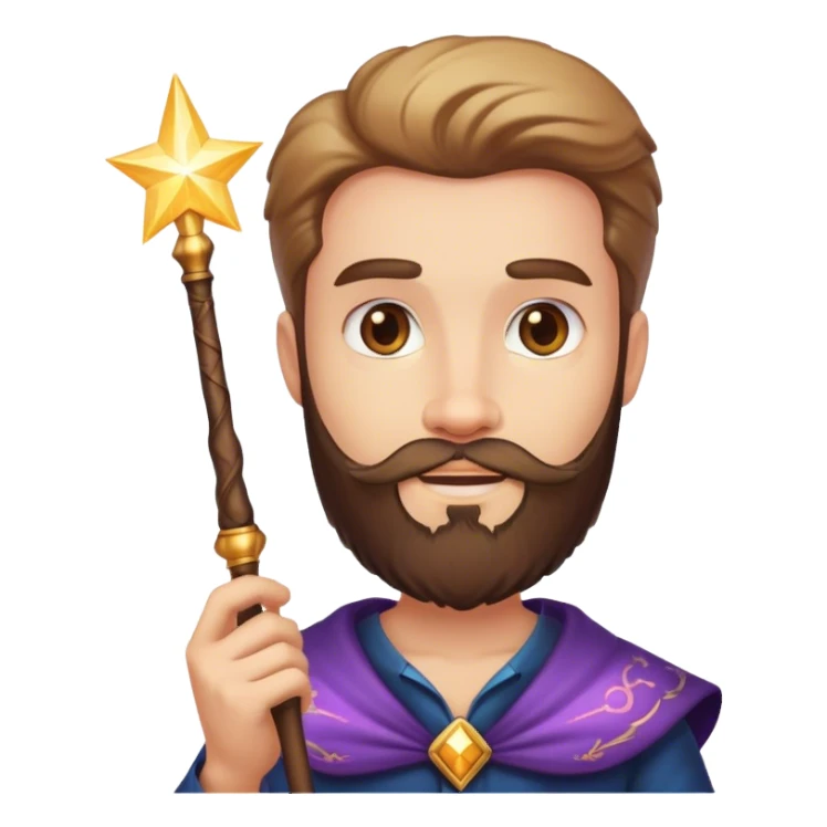 bearded man with magic wand sticker