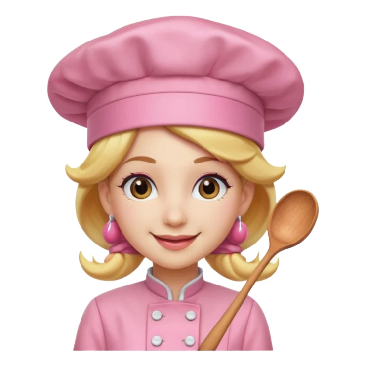 Pink chef hat princess peach sticker