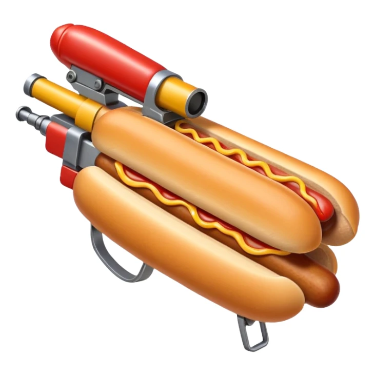hotdog with machine gun sticker