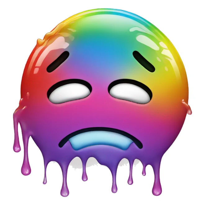 Rainbow smiley face with dripping sticker