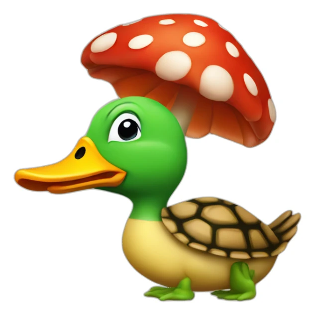 duck, turtle, red mushroom sticker