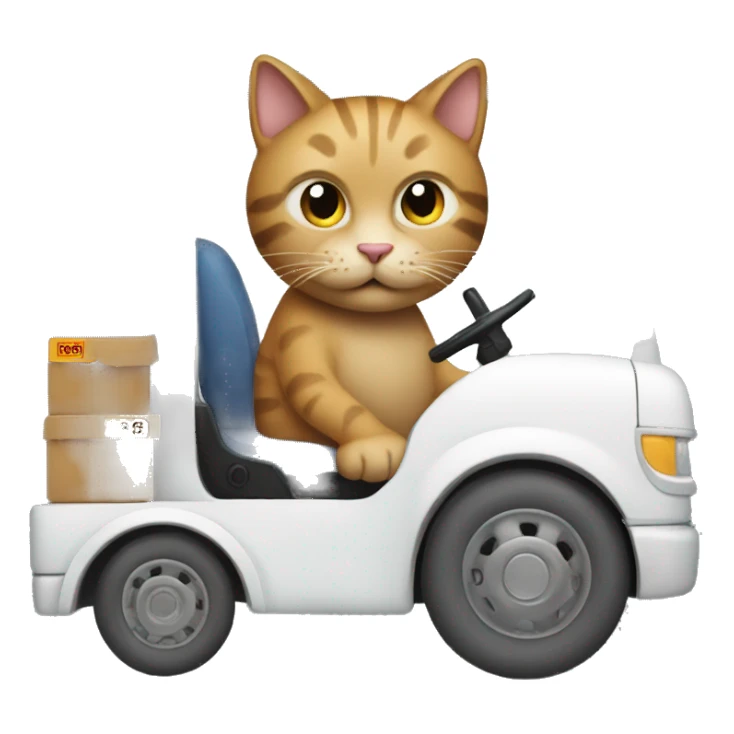 a cat driving a truck sticker