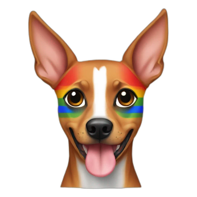 Pinscher with gay flag sticker
