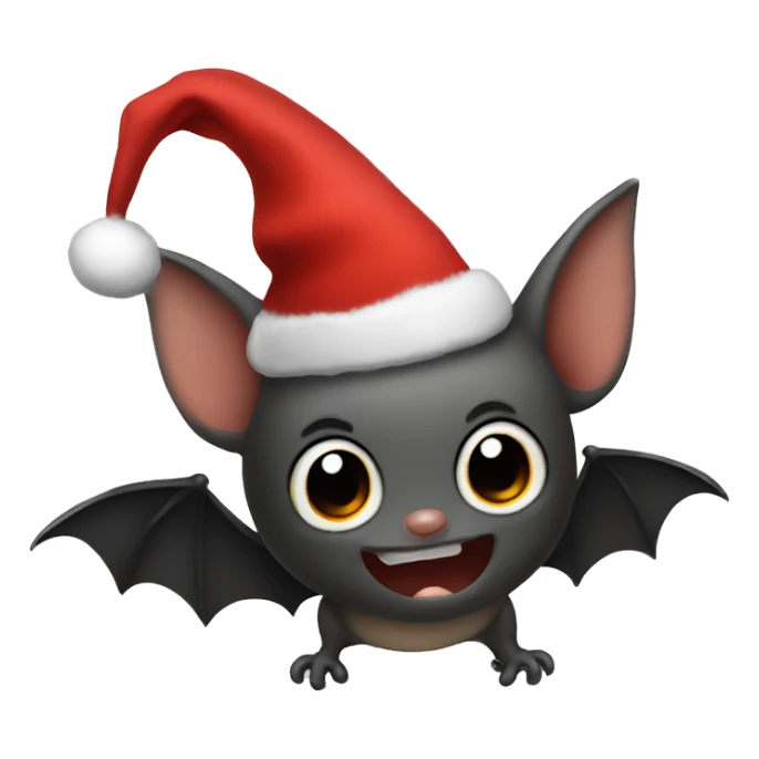 bat with christmas hat sticker