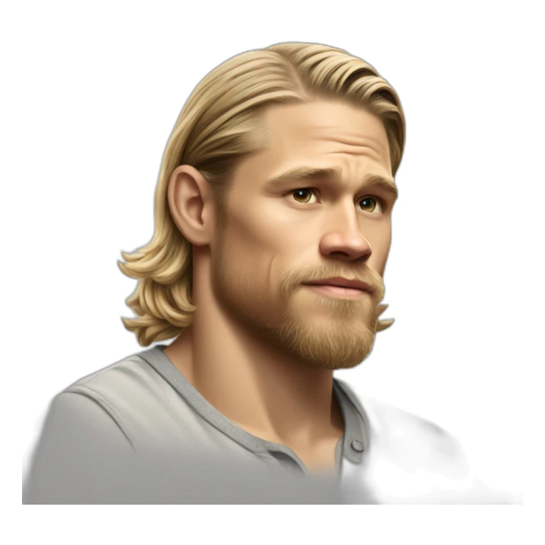 charlie hunnam cartoon wearing henley sticker