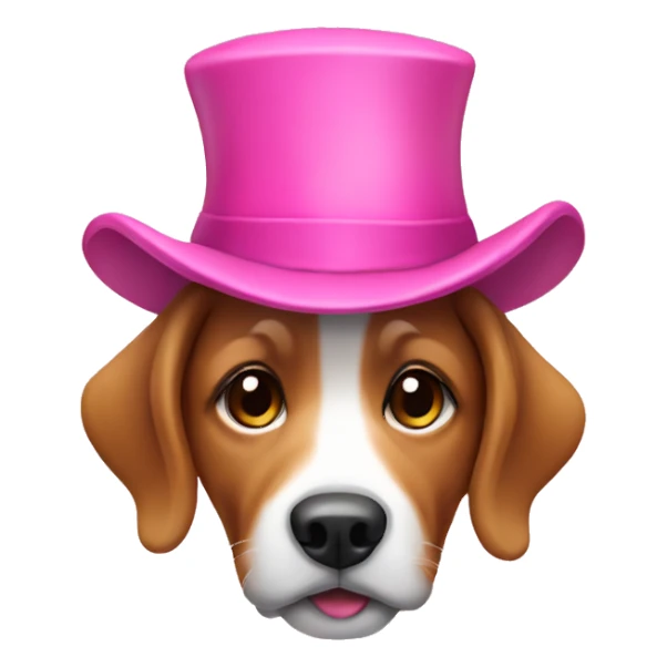 Dog with a pink hat sticker