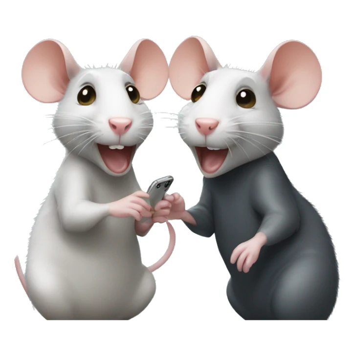 two rats are FaceTime chatting with each other sticker