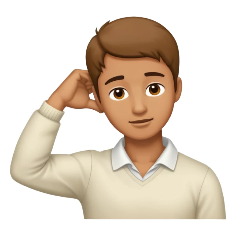 Man holding his neck sticker