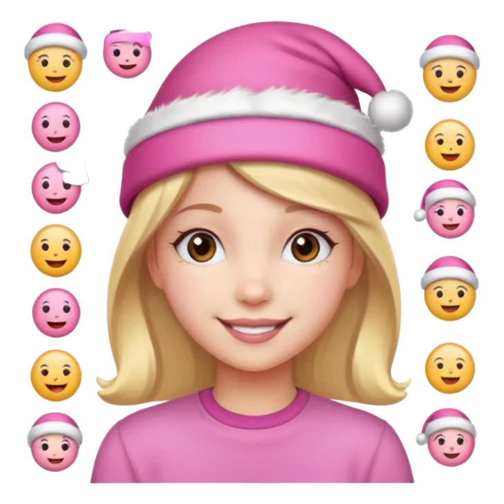 Aestheticgirl pink Christmas emojis sticker
