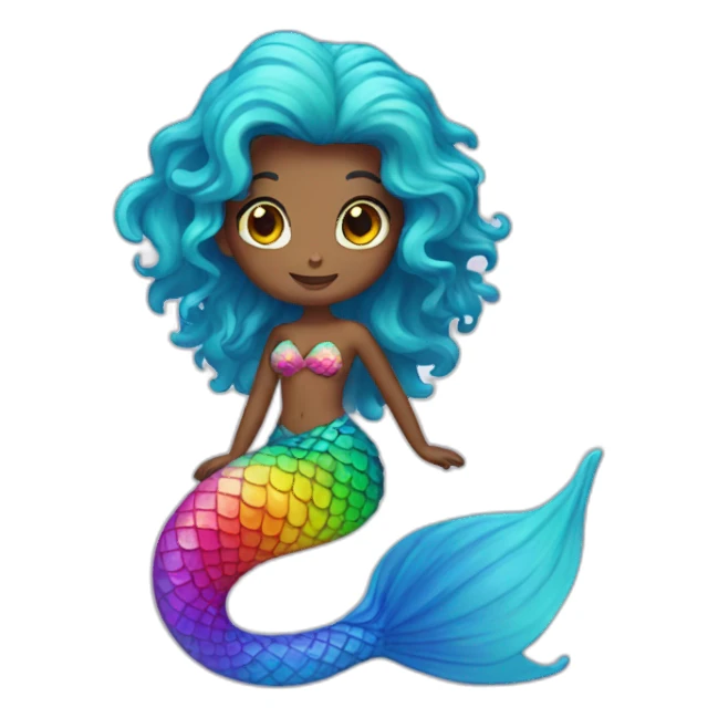 Rainbow mermaid sticker