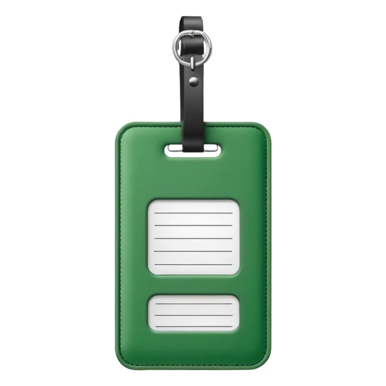 green luggage tag sticker