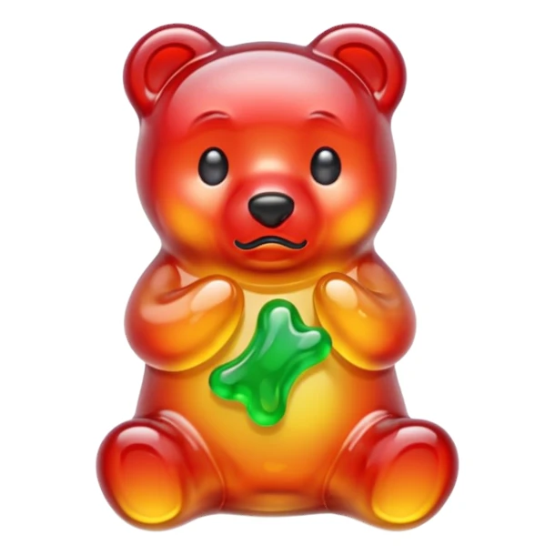 Sad melted gummy bear sticker