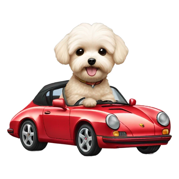 Maltipoo in a Porsche  sticker