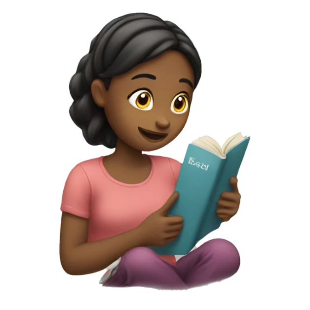 the girl read a book sticker