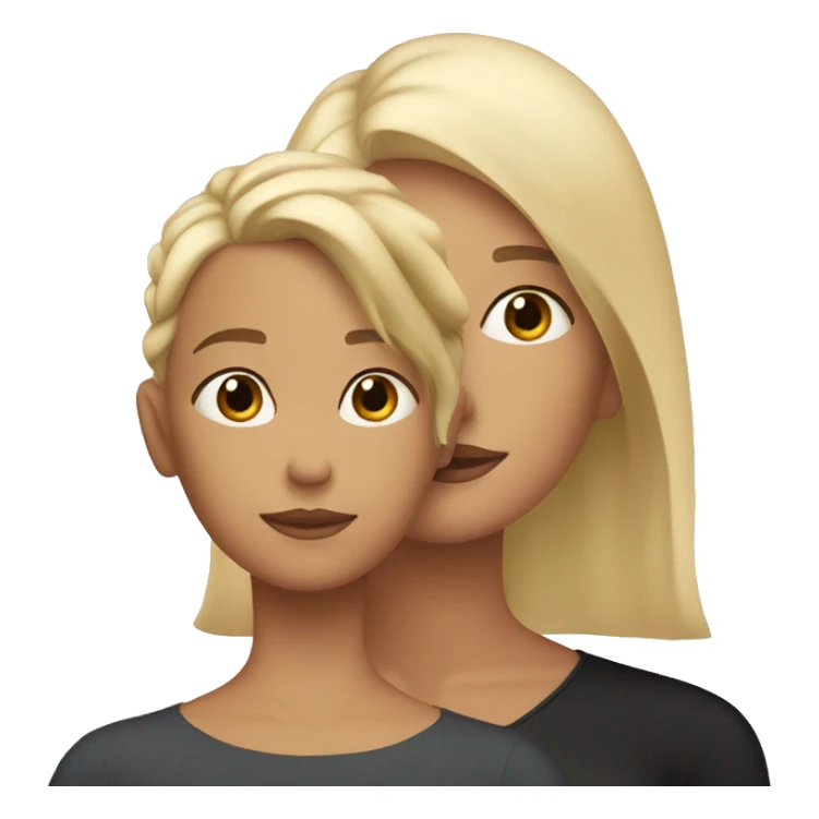 Blonde mother with black haired daughter  sticker
