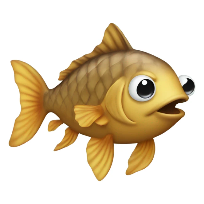 Fish riding a poop sticker