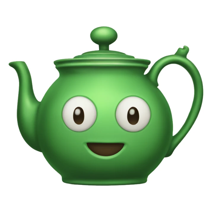 Green vintage teapot sticker