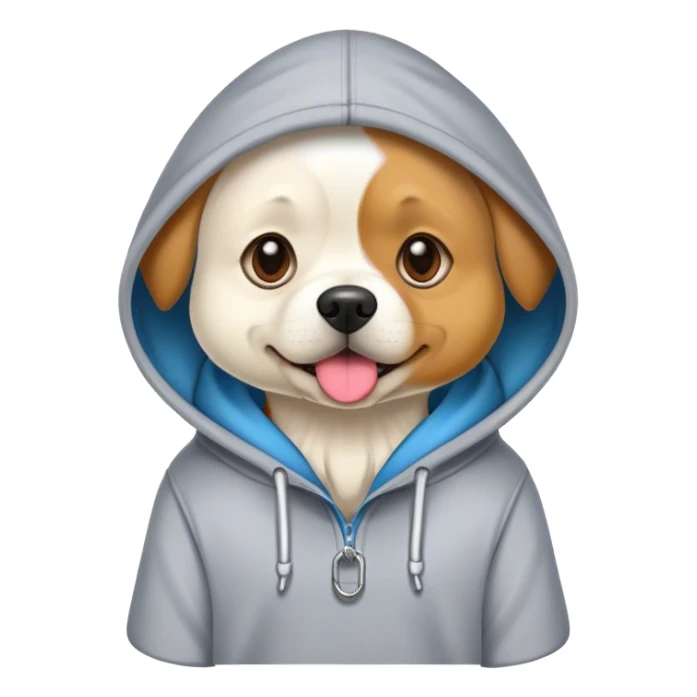 Dog wearing a hoddie sticker