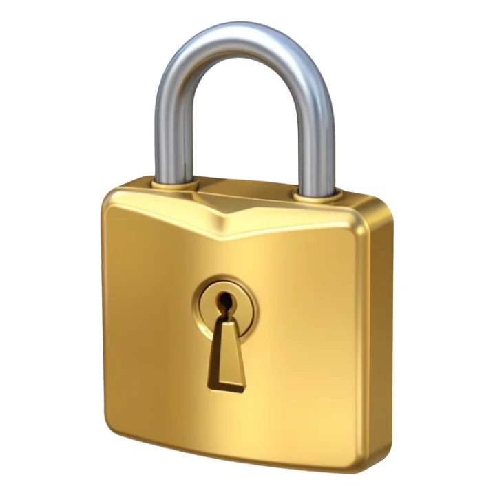 padlock with key sticker