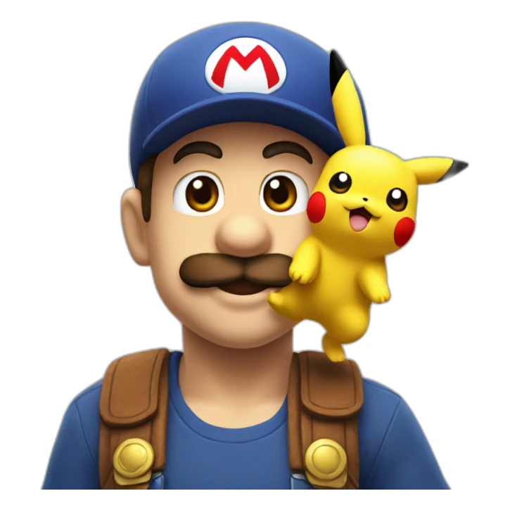 super mario and pikachu sticker