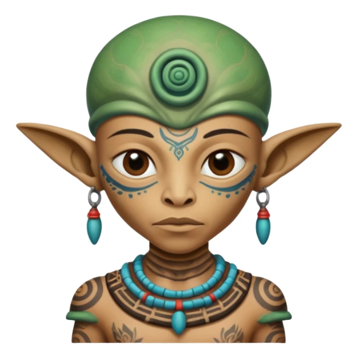 alien mayan ancient with tatooed sticker