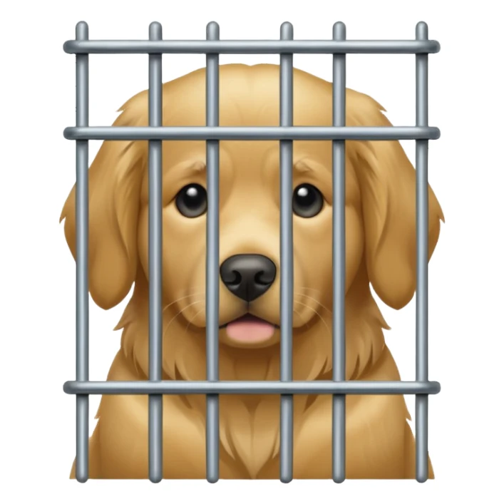 dog in cage sticker