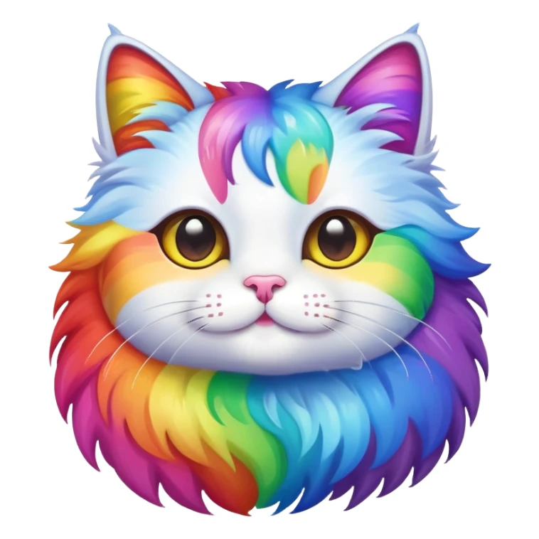a cute cat with rainbow colors sticker