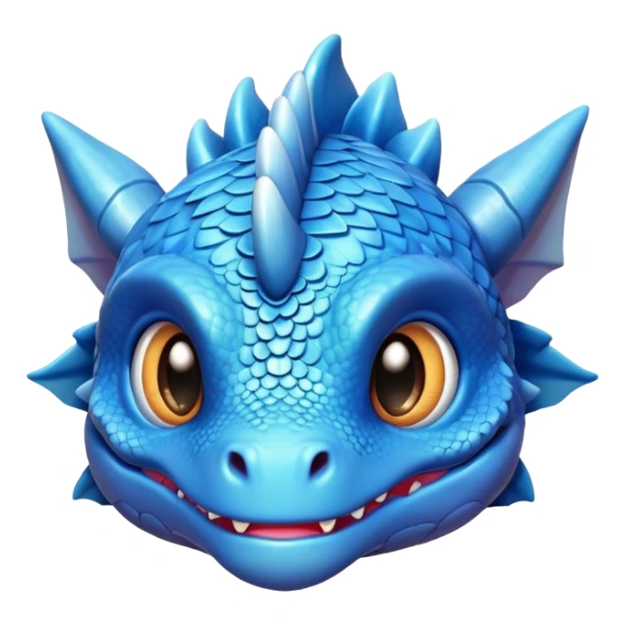 cute blue baby dragon head  sticker