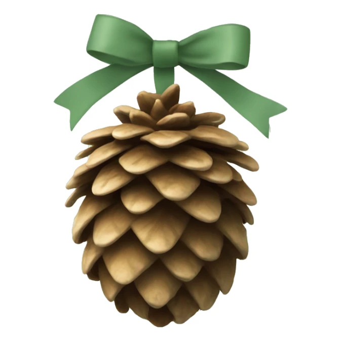 pine cone with Sage light green ribbon sticker