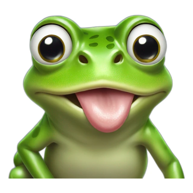 Frog sticking out the tongue sticker