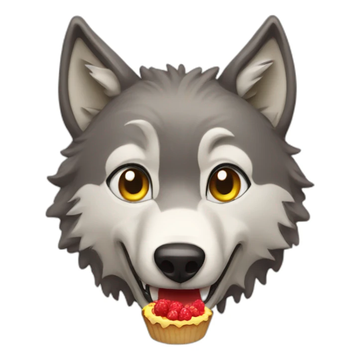 wolf eating cake sticker