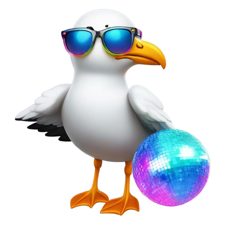 80's disco seagull sticker