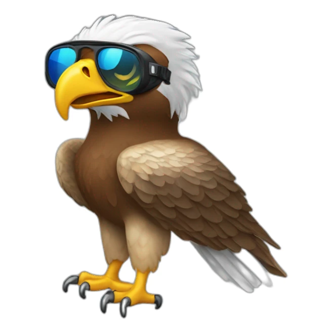 an eagle wearing Oakley Juliet  sticker