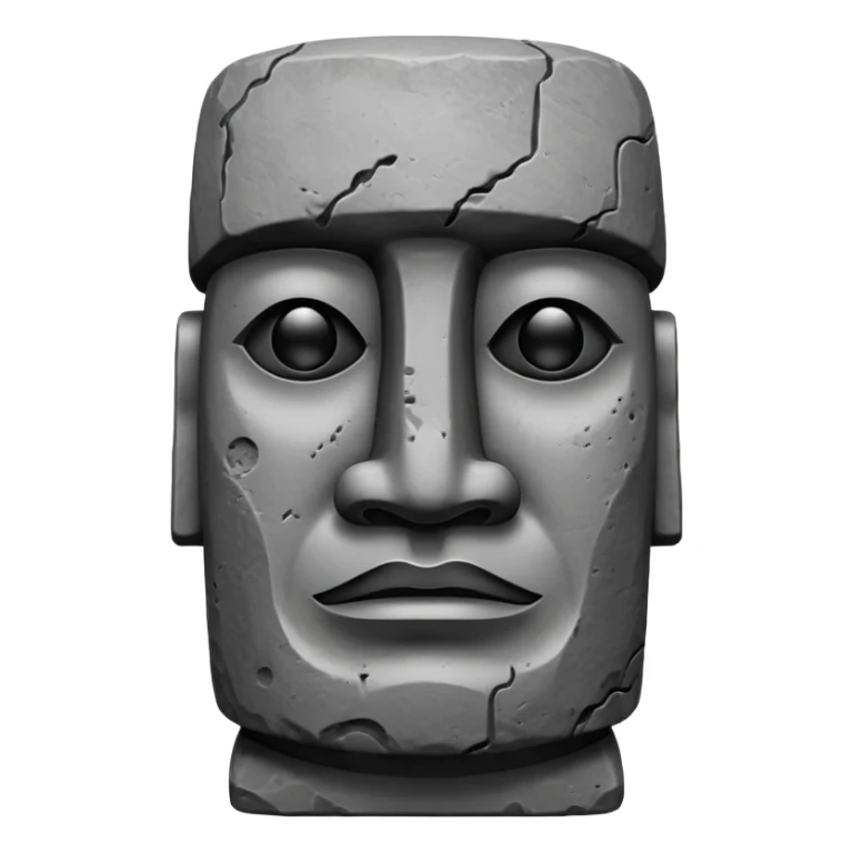 A moai statue in black and white sticker