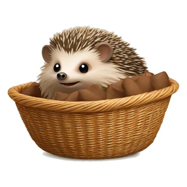 hedgehog in a basket sticker