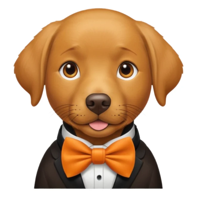 Labrador with orange bow tie, portrait sticker