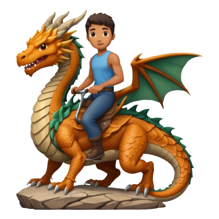 man riding earth elemental dragon sticker