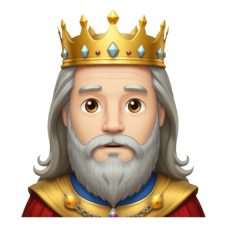 big bearded king with long hairs sticker